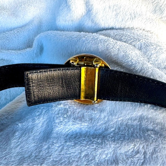 CHANEL Black Lambskin Leather Adjustable CC Belt w/ Goldtone Medallion Buckle - Picture 5 of 6